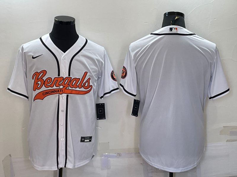 Men Cincinnati Bengals Blank White 2022 Nike Co branded NFL Jersey